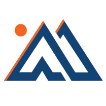 Blue Mountains with Orange Sun Logo Mountain Goat Marketing